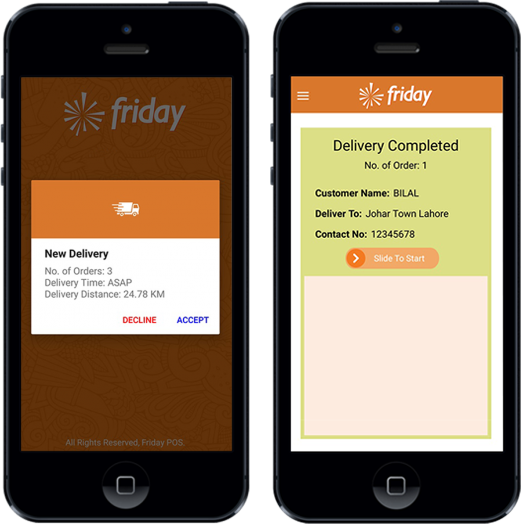 With the Friday app, couriers get instant information about every order in their delivery.
